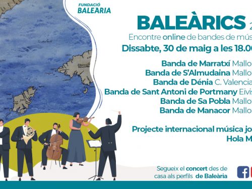 La Fundació Baleària organiza mañana un encuentro online de bandas de música baleares y valencianas