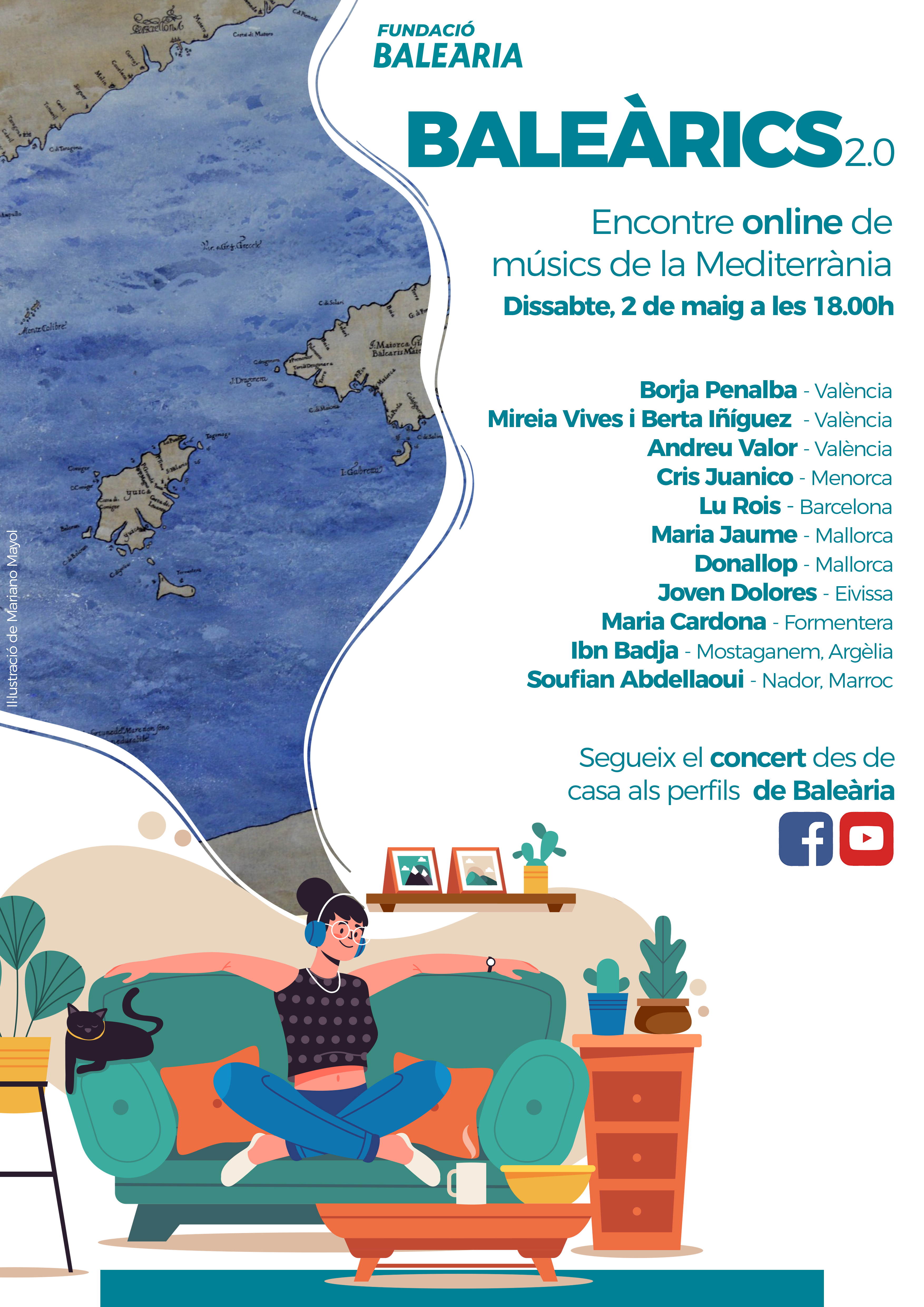 La Fundació Baleària organiza un festival de música ‘online’ el próximo sábado 2 de mayo